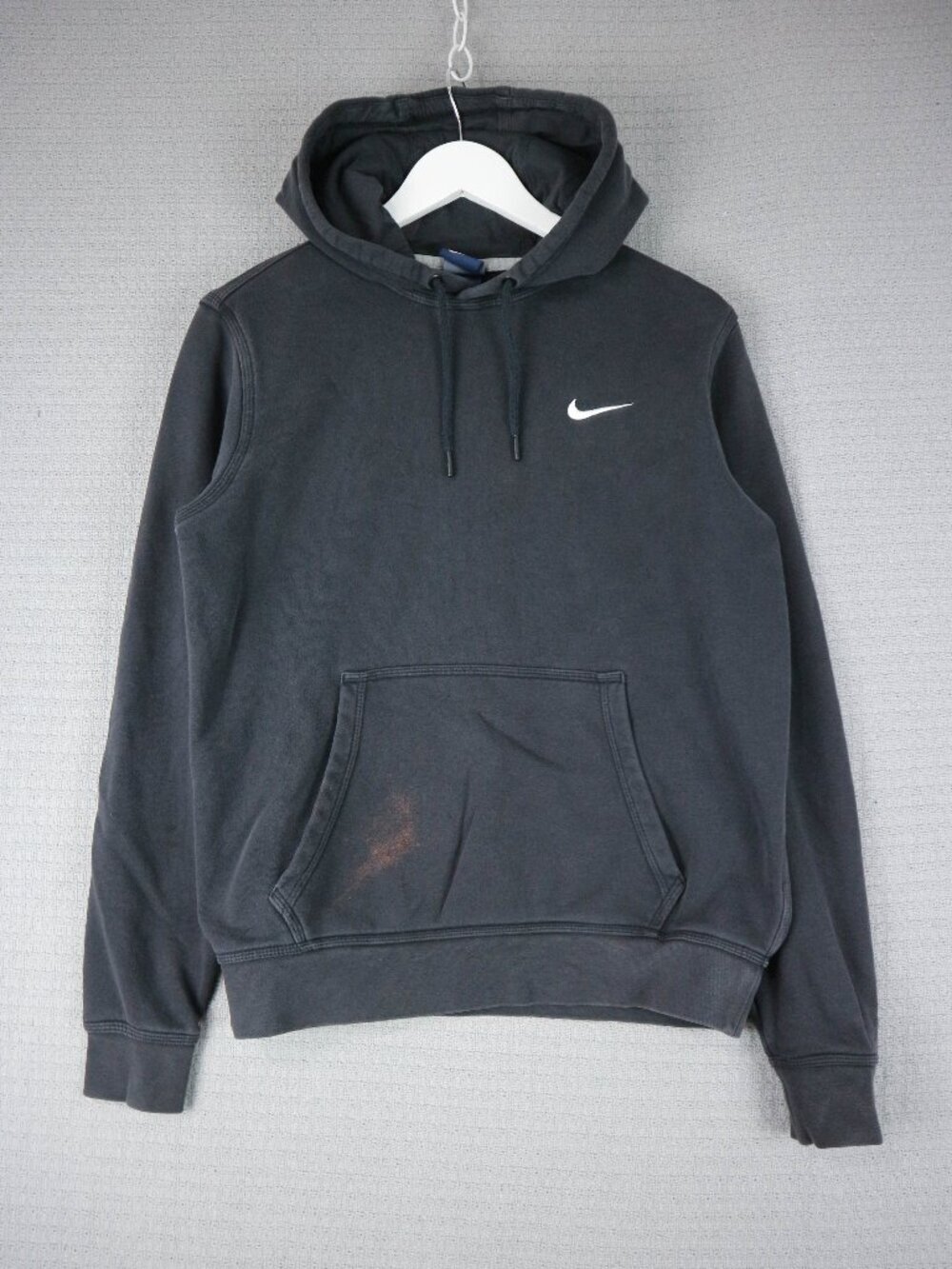 Nike Vintage Faded Cotton Black Pullover Hoodie Mens Medium